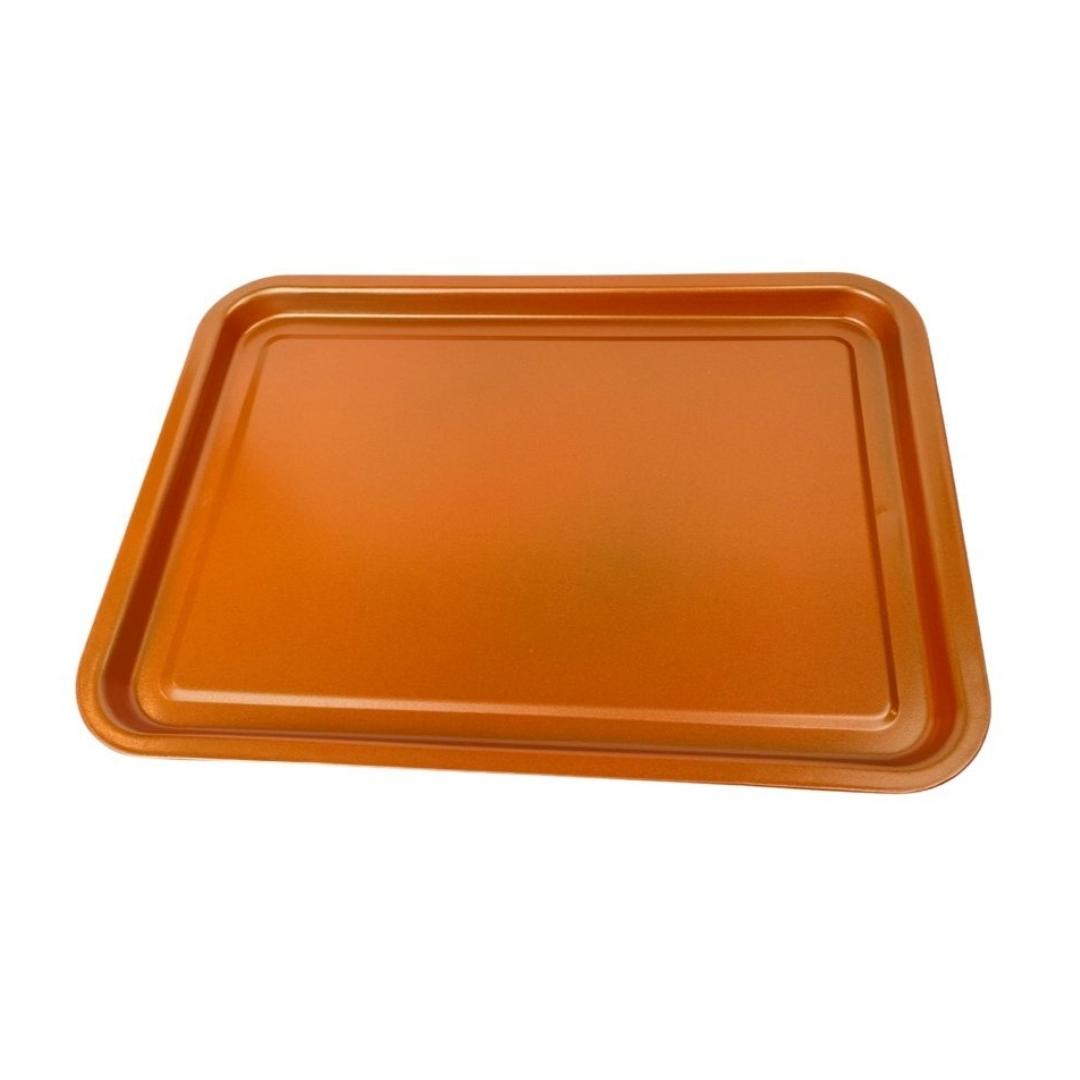 Oven-safe air fryer tray with elevated copper mesh for crisp results – cupindy