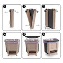 8-liter foldable garbage bin designed for cabinet door mounting