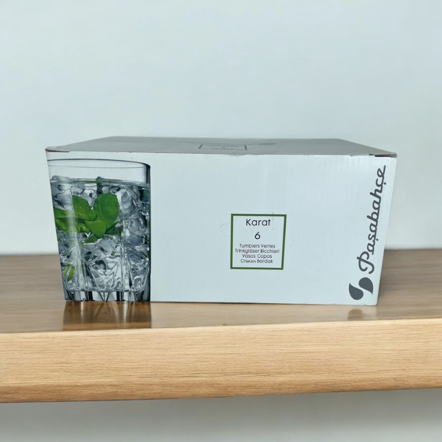 Pasabahce Karat Tumbler Glass Set Of 6 – Durable Transparent Design With 243ml Capacity For Everyday Beverages
