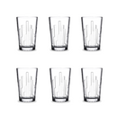 Set Of Six Pasabahce Scala Glass Tumblers – 330ml With Vertical Textured Design