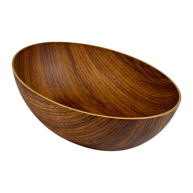 Evelin Large Plastic Bowl With Wooden Finish - 30 cm - Made In Turkey