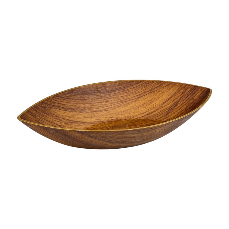 Evelin Plastic Bowl With Wooden Finish - 31 cm - Made In Turkey