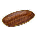 Evelin Plastic Serving Plate With Wooden Finish - 24 cm - Made In Turkey