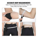 Close-up of ergonomic measuring tape tool with auto-retract function