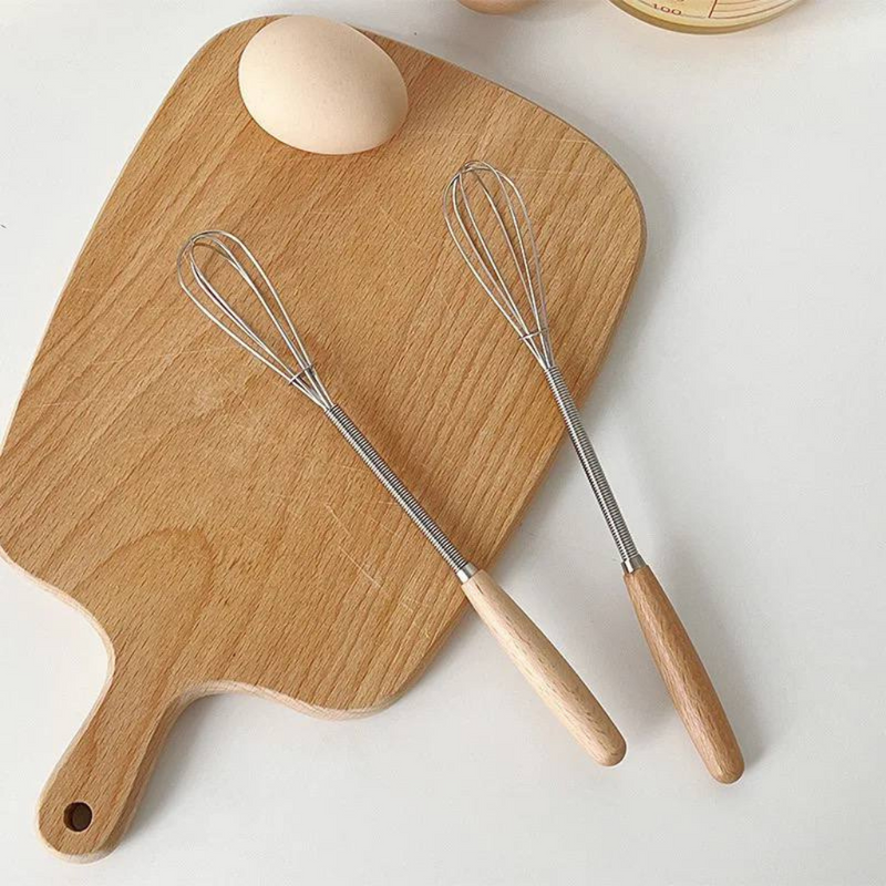 Mini Whisk With Wooden Handle For Effortless Mixing And Blending – Compact Design