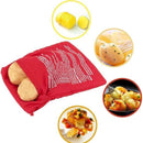 Microwave potato cooking bag for fast baking and fluffy potatoes, red color fabric | Cupindy
