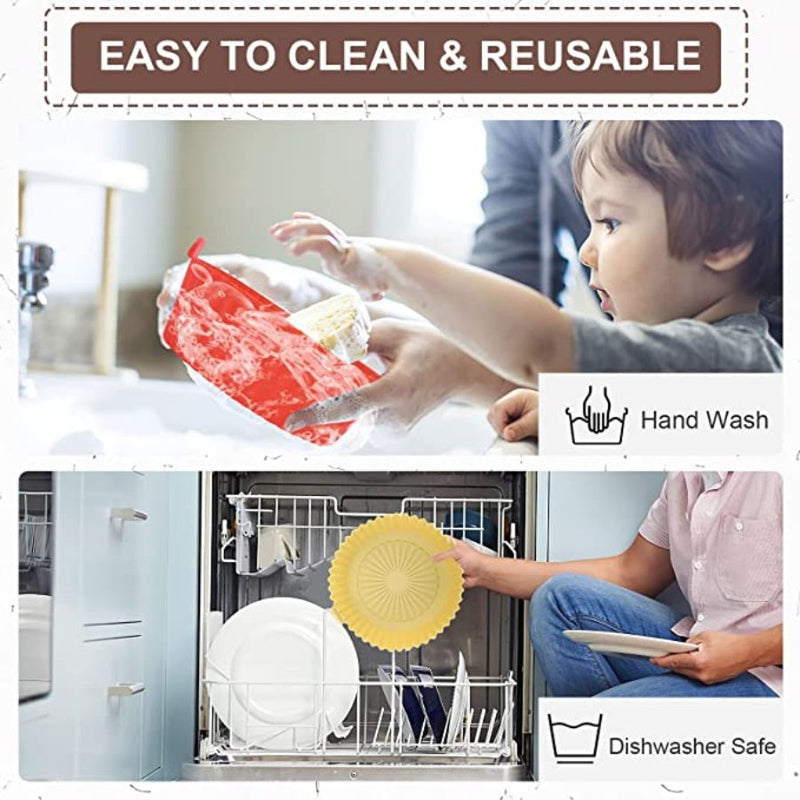 Reusable Air Fryer Liners Circle, Silicone - Multi Colors 16 cm