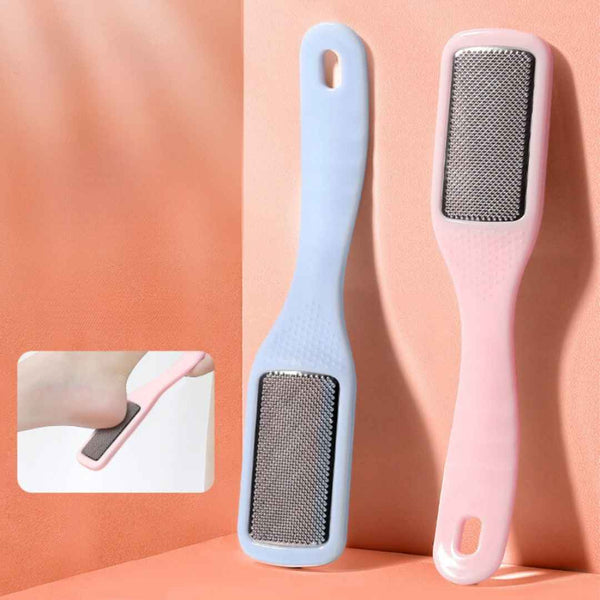 Metal foot file callus remover for cracked heels and dry feet – pink handle – cupindy