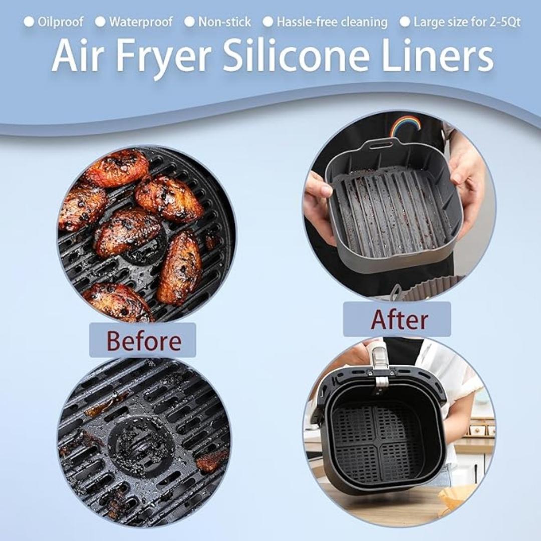 20cm Air Fryer Silicone Liner - Reusable Non-Stick Basket for Easy Cleaning