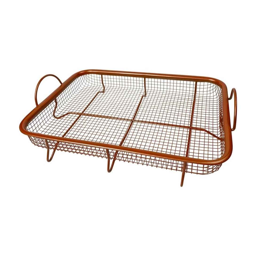 Copper oven air fryer basket ideal for roasting, grilling, and baking – cupindy