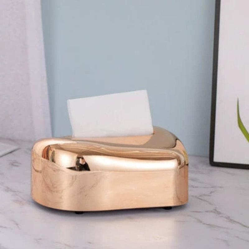Acrylic Tissue Box Holder With Metallic Finish – Modern Decorative Napkin Organizer