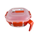 Round plastic meal box with steam vent and comfort handle | Cupindy