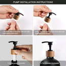 مجموعة موزعي صابون أنيقة قابلة لإعادة التعبئة بغطاء مضخة خيزران - لليدين والأطباق