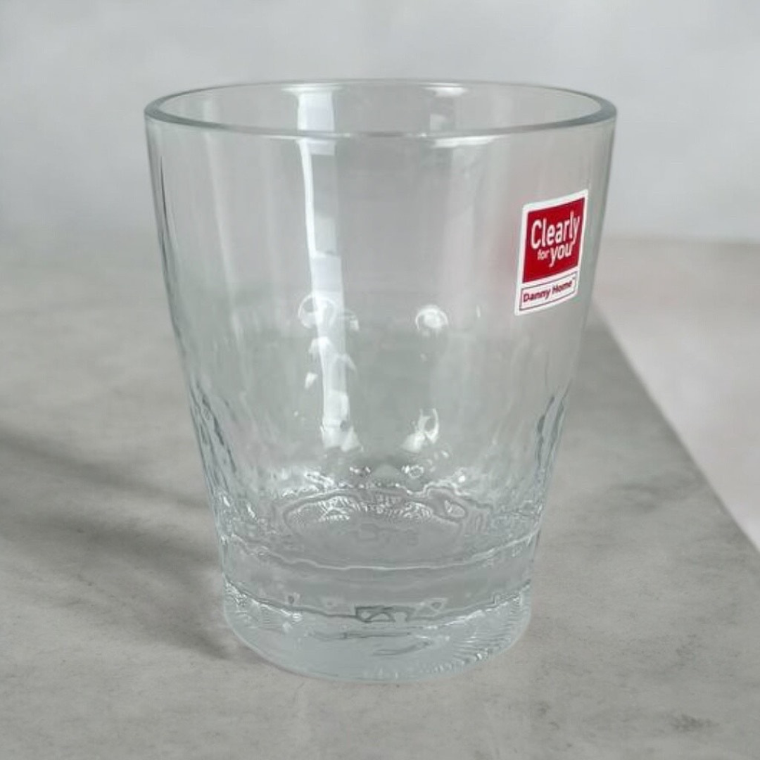 Danny Home Shining Crystal 340ml Drinking Glass With Textured Design On Marble Surface