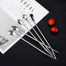Colorful Stainless Steel Straw Spoon Set – 6-Piece Reusable Cocktail & Beverage Stirring Straws