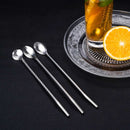 Colorful Stainless Steel Straw Spoon Set – 6-Piece Reusable Cocktail & Beverage Stirring Straws