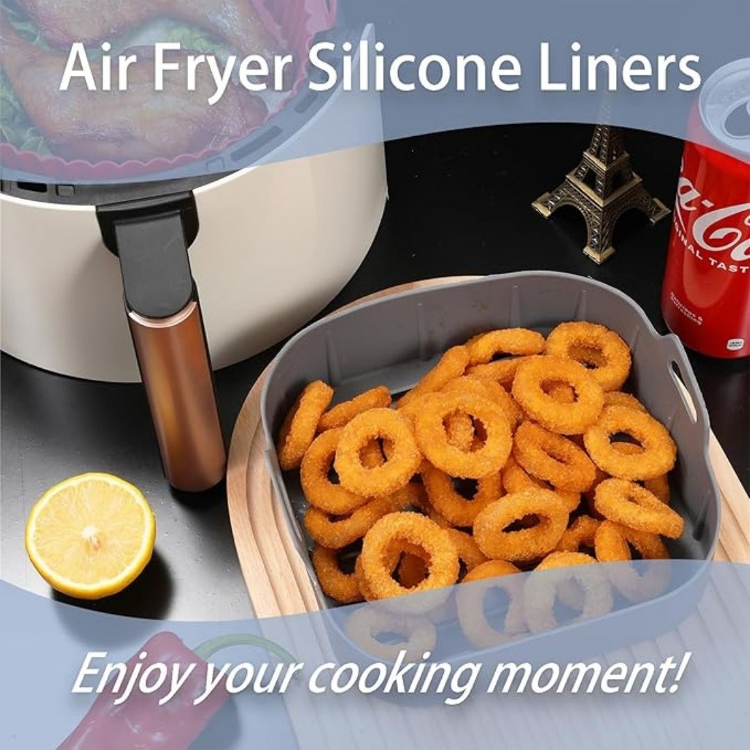 20cm Air Fryer Silicone Liner - Reusable Non-Stick Basket for Easy Cleaning