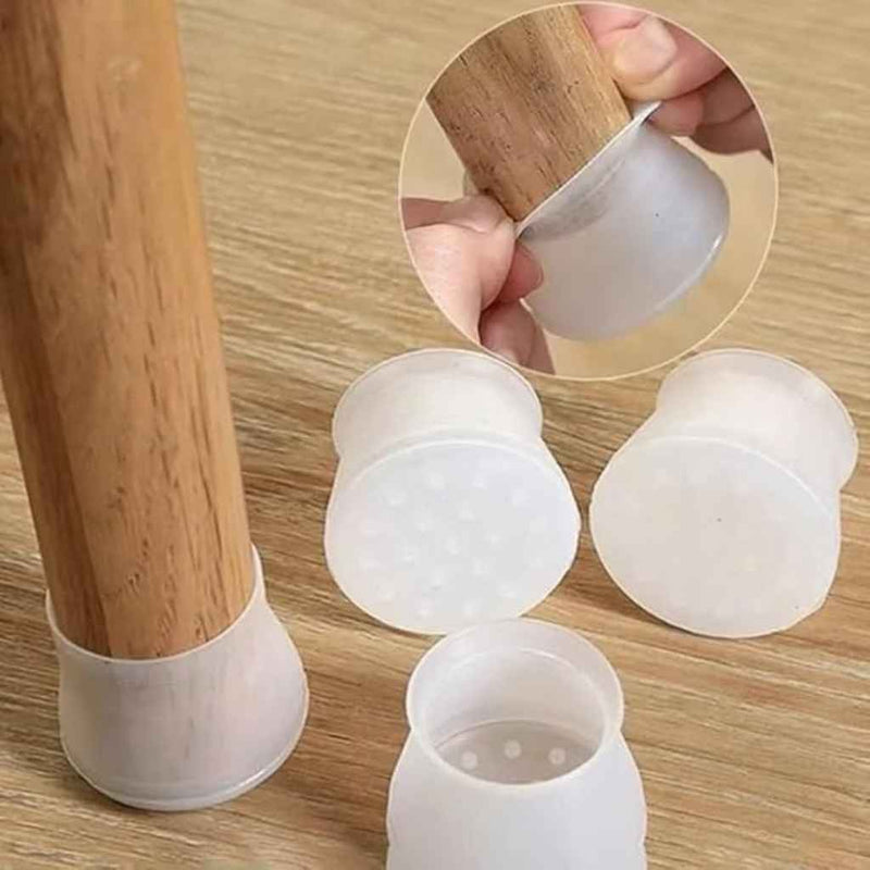 Transparent furniture foot protectors, set of 12 silicone covers | Cupindy