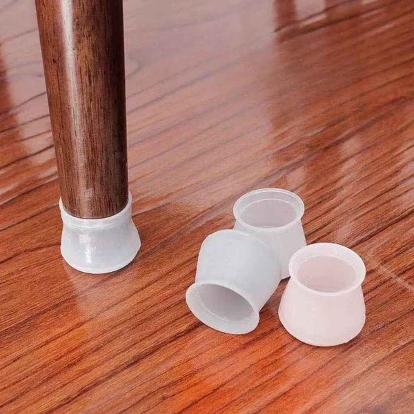 Set of 12 silicone chair leg protectors, anti-slip and floor-friendly, transparent design | Cupindy