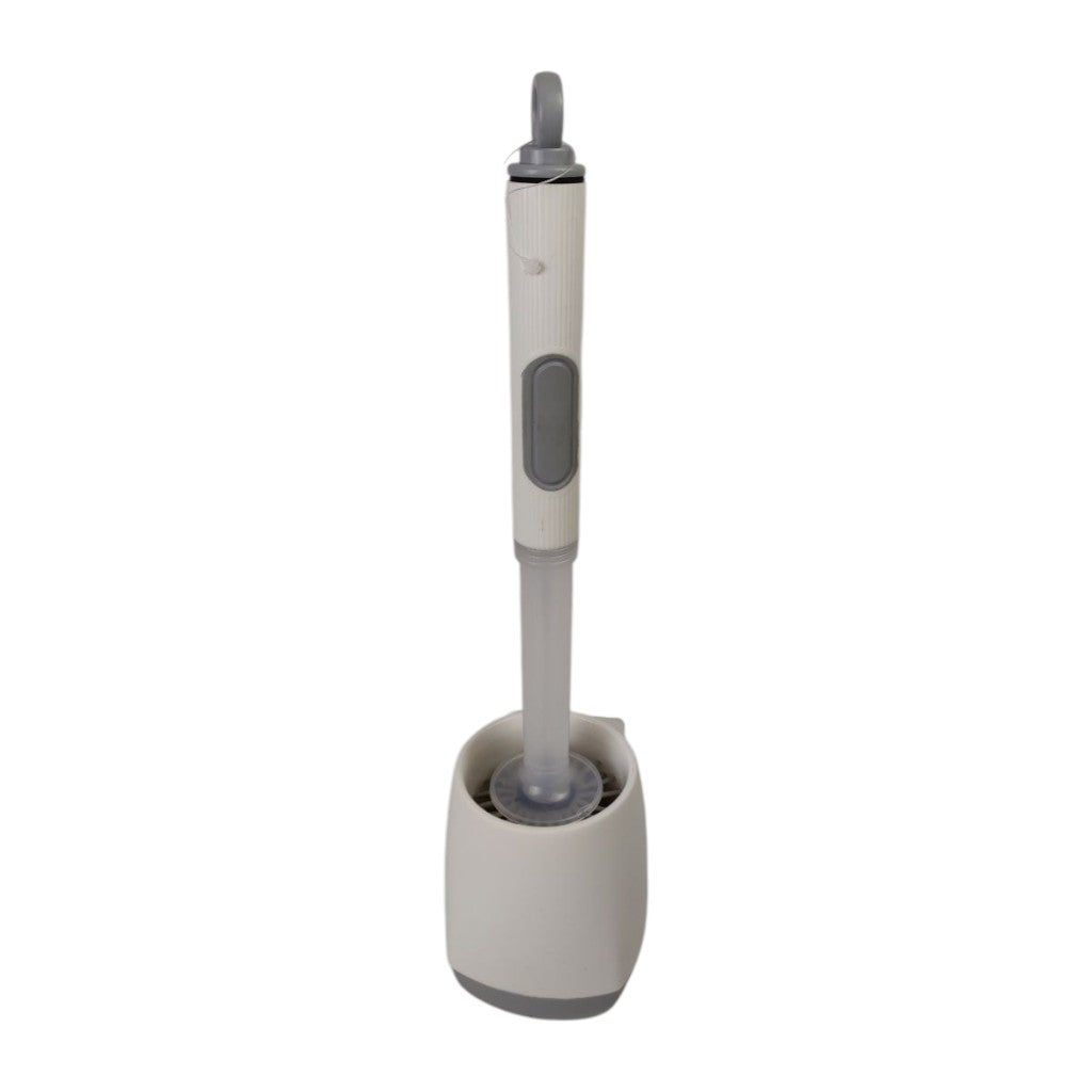 Gray cleaning brush with holder on a white background
