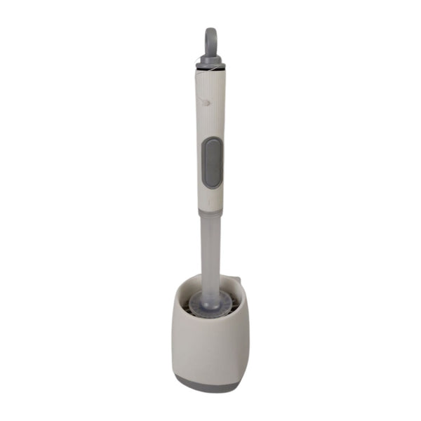 Gray cleaning brush with holder on a white background