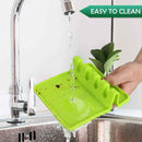 حامل أدوات مطبخ سيليكون – قاعدة مقاومة للحرارة لوضع الملاعق مع صينية لتجميع السوائل