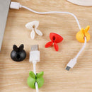 Set of 4 silicone bunny cable organizers in assorted colors