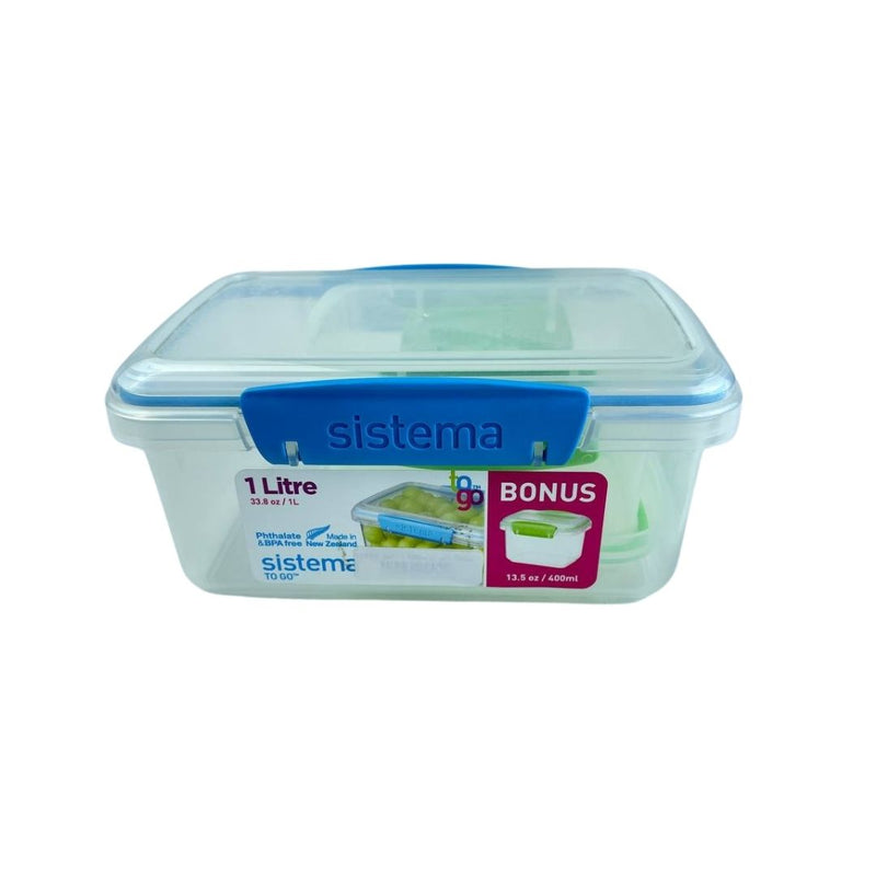 Microwave Safe Sistema 1L Lunch Box With Inner 400ml Box | Cupindy