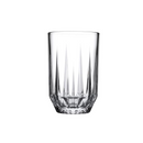 Single glass from Pasabahce Echo drinkware set – 260ml transparent tumbler with stylish cut for modern and classic tables