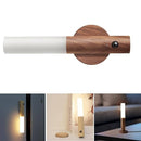 Wireless LED night light with motion sensor and magnetic wooden base