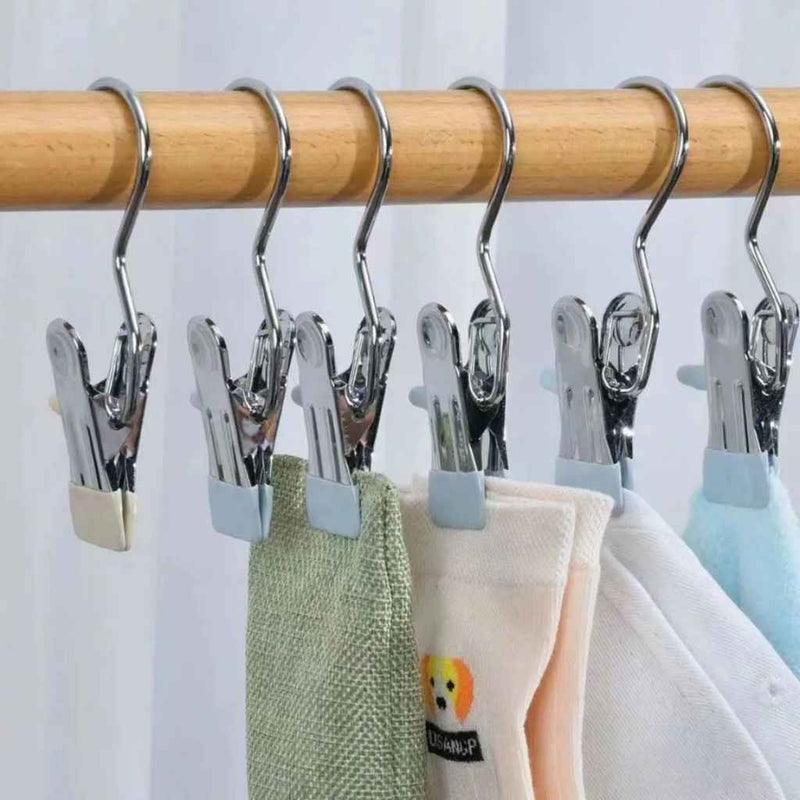 Heavy-duty steel clip with silicone tips for delicate fabrics