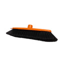 Orange and black broom head on a white background