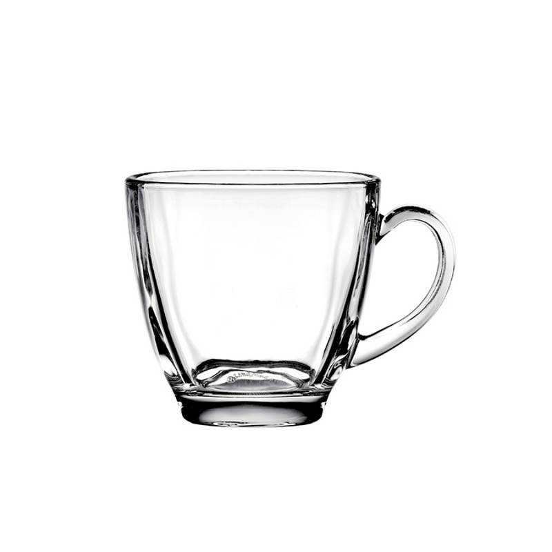 Blinkmax 190ml Glass Mug Set Of 6 - Rounded Base With Ergonomic Handle For Hot And Cold Beverages