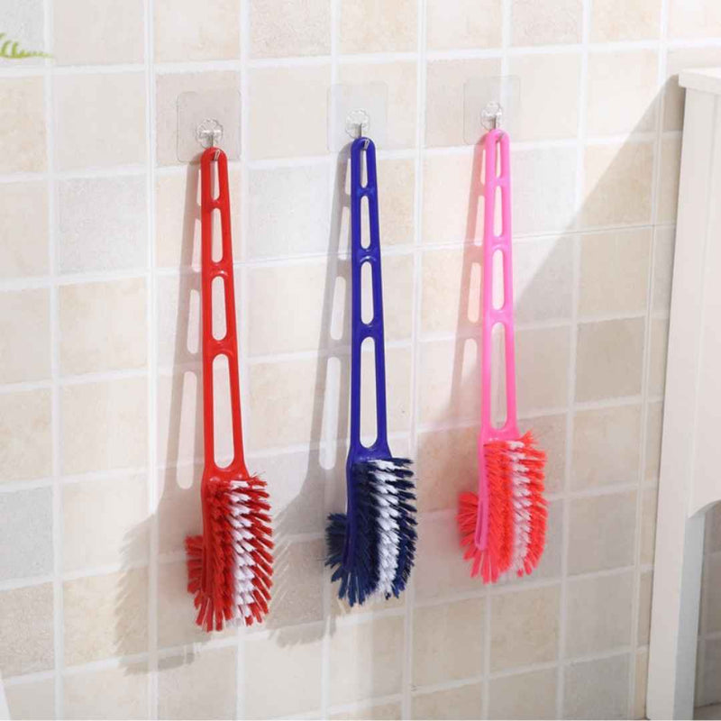 Multi-color toilet brush with long ergonomic handle and curved neck – cupindy