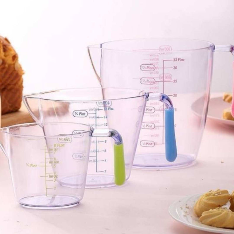 Kitchen measuring jug made of clear acrylic with color handle – cupindy