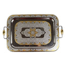 Tresors Italian Stainless Steel 18/10 Gold-Plated Serving Tray With Handles | Length 46 Cm