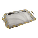 Tresors Italian Stainless Steel 18/10 Gold-Plated Serving Tray With Handles | Length 46 Cm