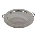صينية تقديم إيطالية دائرية تريسورز من ستانلس ستيل بمقابض | عرض 48 سم | رمز 51386