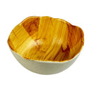 Plastic Bowl With Wooden-Style Finish - 12.5 Cm Elegant Lightweight Serving Bowl
