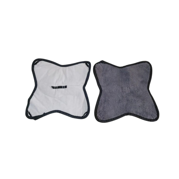 Reusable X-shape microfiber mop pad replacement for 4-head rotating mop