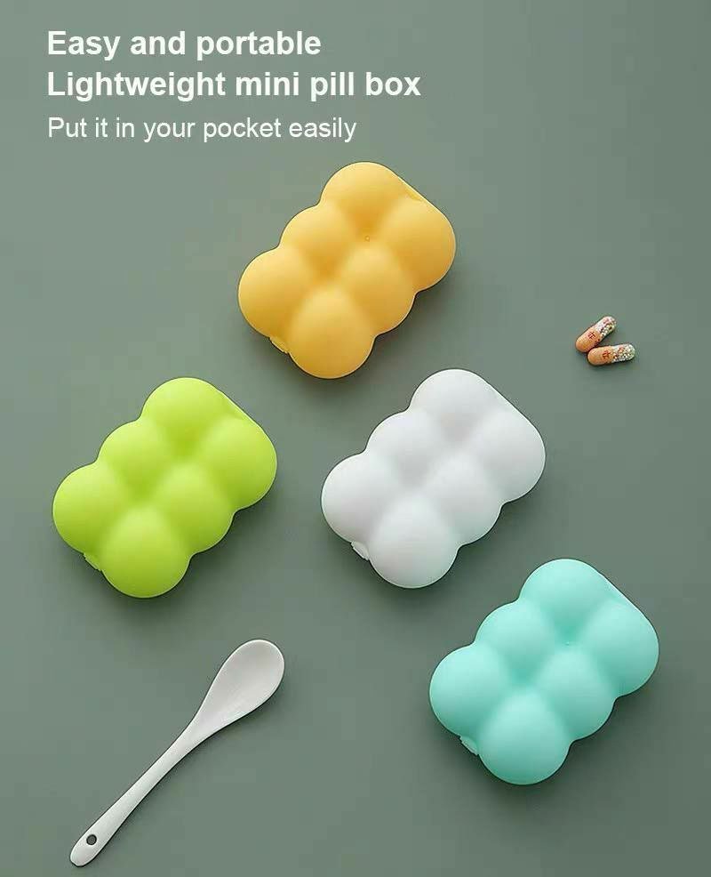 1 Piece - 6 Grids Travel Pill Organizer - Multi Colors - Cupindy