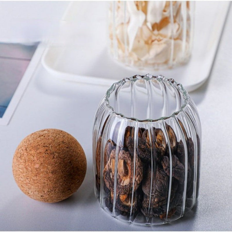 1 Piece Glass Food Storage Containers with Cork Lid - 1000 ML - Cupindy