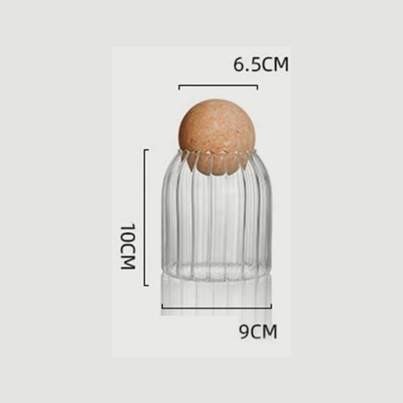 1 Piece Glass Food Storage Containers with Cork Lid - 500 ML - Cupindy