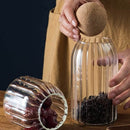 Clear glass spice jar with cork top for freshness