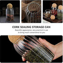 1 Piece Glass Food Storage Containers with Cork Lid - 750 ML - Cupindy