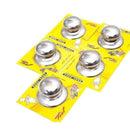 Shiny stainless steel pot lid knobs for easy replacement.