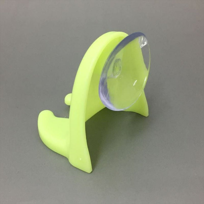 Secure razor storage with a wall-mounted suction cup holder.