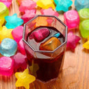 Multicolor reusable ice cubes for drinks and parties.