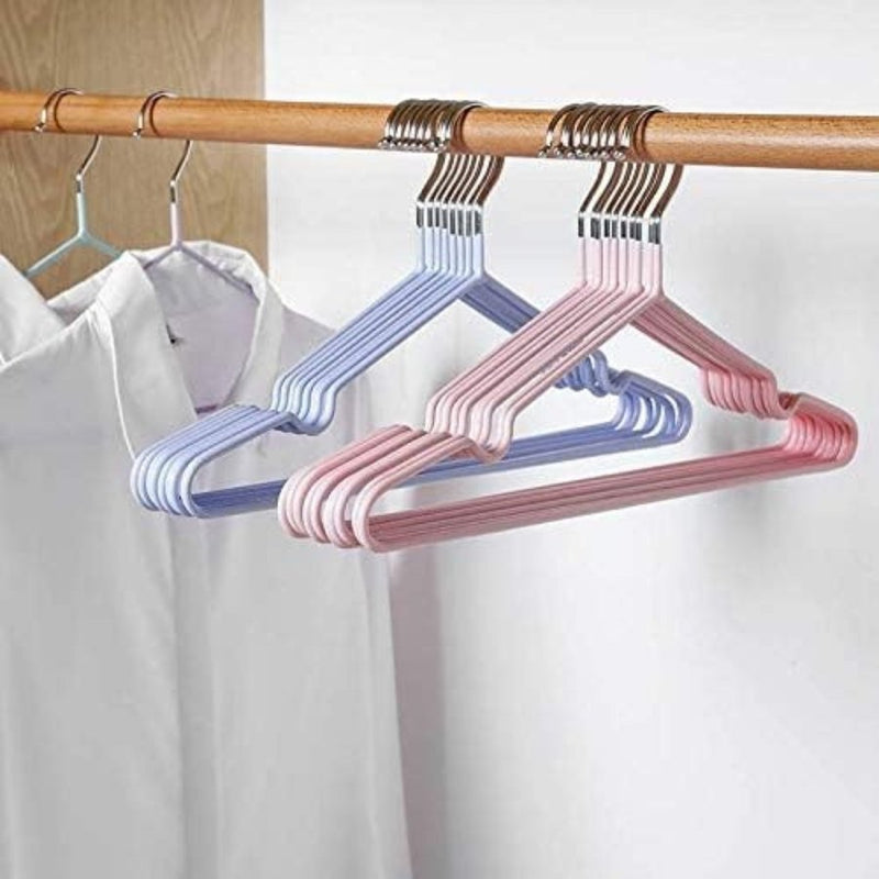 Pastel-colored hangers for a stylish wardrobe.