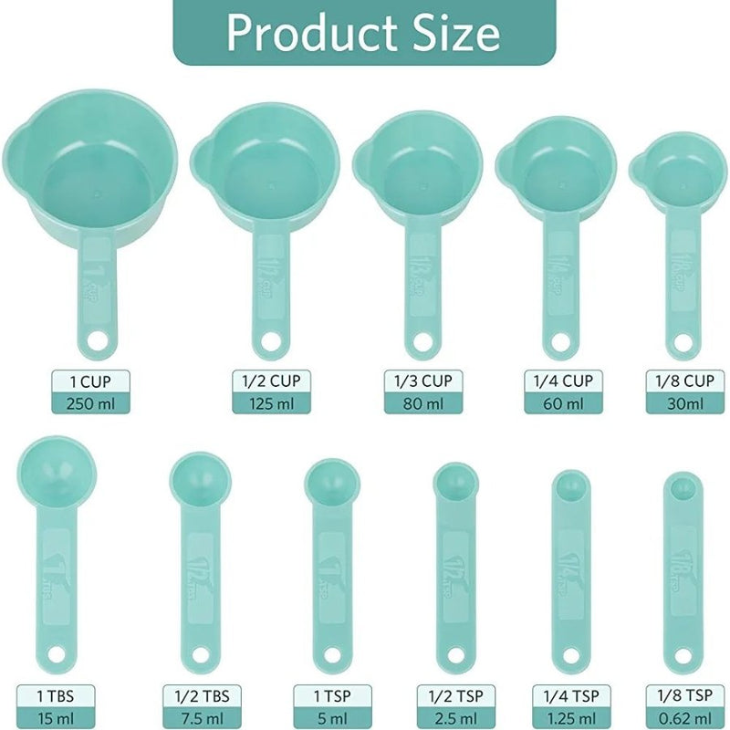 10pcs Plastic Measuring Cup and Measuring Spoon Set - Cupindy